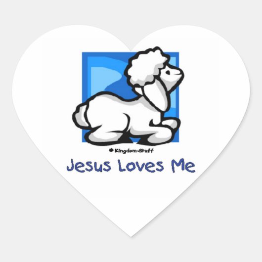 Sticker Cœur Jésus M'Aime Agneau (Devant)