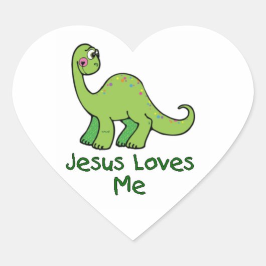 Sticker Cœur Jésus M'Aime Dinosaure (Devant)