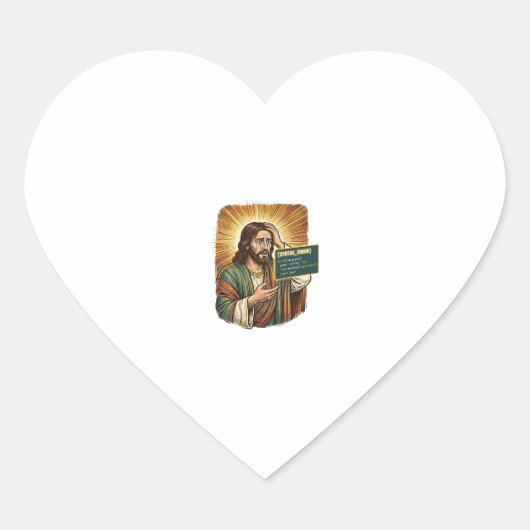 Sticker Cœur Jésus pleurant Erreur de syntaxe Codage Programmeu (Devant)