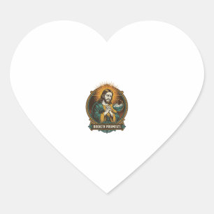 Sticker Cœur Jésus Puce Cassée Coincée Dans Un Bol De Trempette