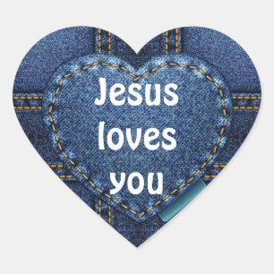 Sticker Cœur Jésus t'aime