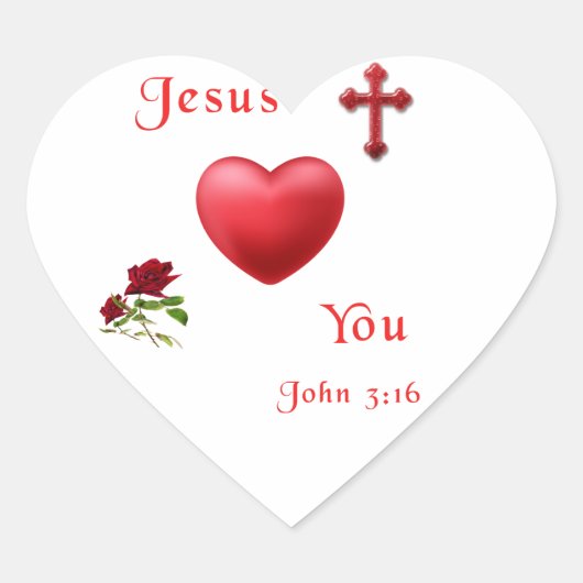 Sticker Cœur jésus t'aime (Devant)