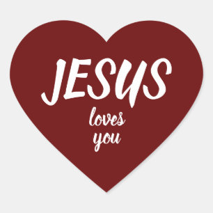 Sticker Cœur JESUS vous aime Minimal moderne Simple Valentine's