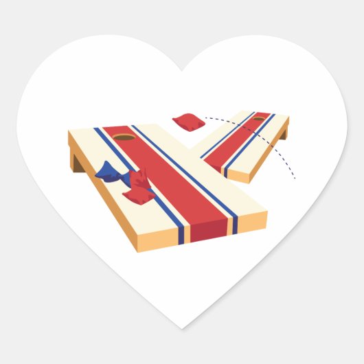 Sticker Cœur Jeu de Cornhole (Devant)