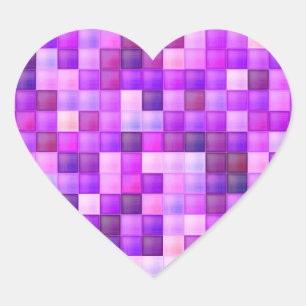 Sticker Cœur Jeu vidéo Pixels Carré rose Motif