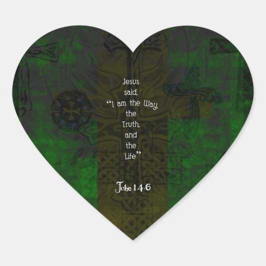 Sticker Cœur John 14:6 Verse de la Bible Citation de chemin ins (Devant)