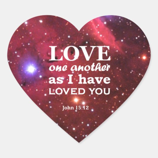 Sticker Cœur John 15:12 (Devant)