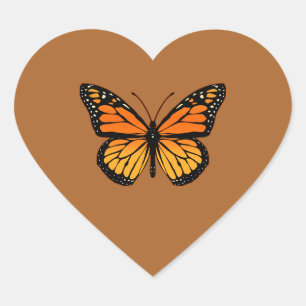 Sticker Cœur Joie de papillon de monarque
