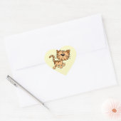 Sticker Cœur Joli chat Kitty Cartoon (Enveloppe)