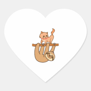 Sticker Cœur Joli chat Sloth !