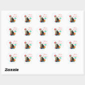 Sticker Cœur Joli chat tabby de Noël (Feuille)