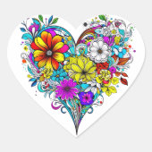 Sticker Cœur Joli coeur floral | Saint-Valentin (Devant)