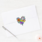 Sticker Cœur Joli coeur floral | Saint-Valentin (Enveloppe)