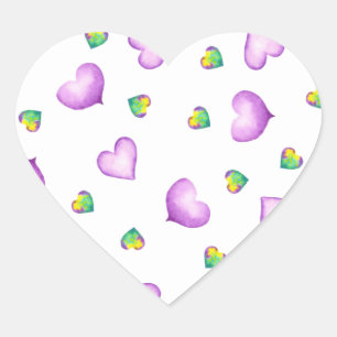 Sticker Cœur Joli cœur violet romantique pour anniversaire  
