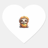 Sticker Cœur Joli fentes avec Citrouille Halloween Dessin Vecto (Devant)