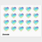 Sticker Cœur Joli Pastel Rainbow Mariage dégradé (Feuille)