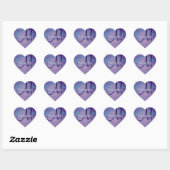Sticker Cœur Joli Pastels | Cloud rose mignon Ciel bleu violet (Feuille)