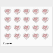 Sticker Cœur Joli Rose Faux Parties scintillant XOXO (Feuille)
