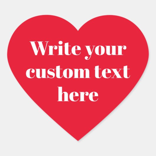 Sticker Cœur Joli rouge blanc personnalisé typographie de texte (Devant)