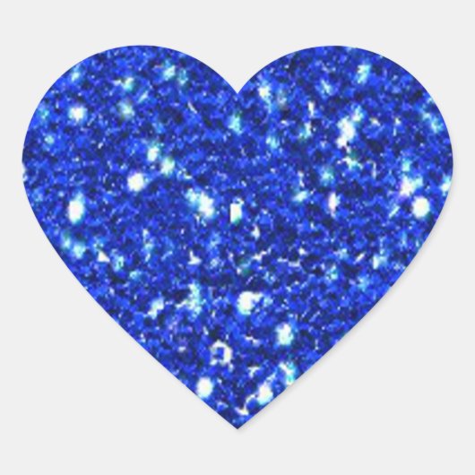 Sticker Cœur Joli Royal Blue Sparkly Faux Parties scintillant L (Devant)