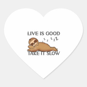 Sticker Cœur Joli Sloth Lazy Office Worker WorkSloth
