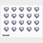 Sticker Cœur Jolie aquarelle Floral Heart (Feuille)