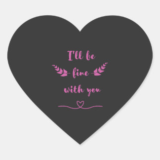 Sticker Cœur Jolie carte de vœux romantique "Je serai bien avec