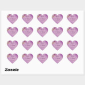 Sticker Cœur Jolie Mariage Floral d'aquarelle violette (Feuille)