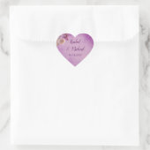 Sticker Cœur Jolie Mariage Floral d'aquarelle violette (Sac)