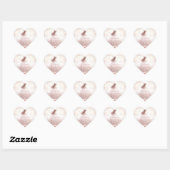 Sticker Cœur Jolie Princesse Rose avec Coeur (Feuille)