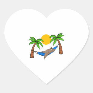 Sticker Cœur Jolie Sloth Swing Summer Tee Tshirt Design Sun