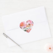Sticker Cœur Jolies Roses et Coeurs avec Amour (Enveloppe)