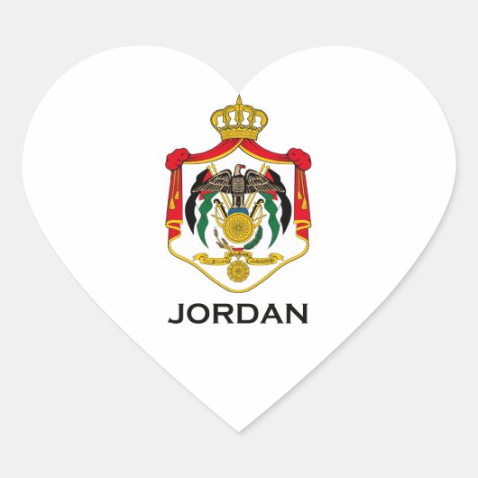 Sticker Cœur JORDANIE - emblème/drapeau/armoiries/symbole (Devant)