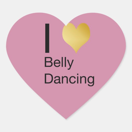 Sticker Cœur Jouant Élégant I Heart Belly Danser (Devant)