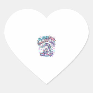 Sticker Cœur Joueur de licorne Un mode licorne Rétro Style Grap