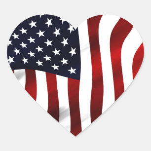 Sticker Cœur Jour de l'indépendance patriotique du drapeau amér