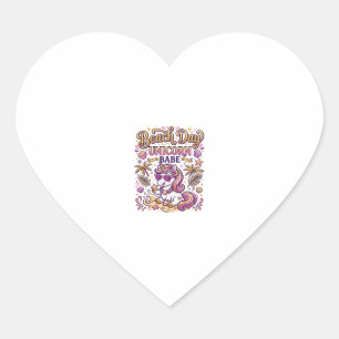 Sticker Cœur Jour de plage licorne bébé licorne stylée créa Zaz
