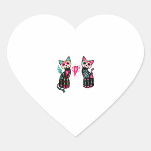 Sticker Cœur Jour des Chats Morts Chemises Amoureux de les chat
