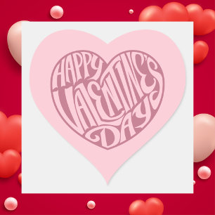 Sticker Cœur Jour des Valentines roses