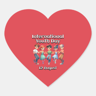 Sticker Cœur Journée internationale de la jeunesse. 12 août
