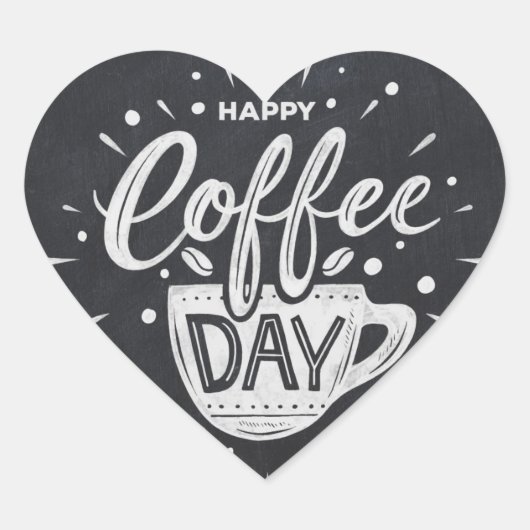 Sticker Cœur Journée internationale du café (Devant)