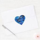 Sticker Cœur Joyeuse fête des mères Élégant bleu Rose Floral (Enveloppe)