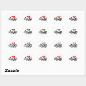 Sticker Cœur Joyeuse Saint-Valentin calligraphie Cœurs Rouges F (Feuille)