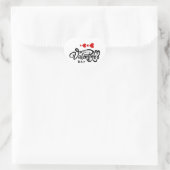 Sticker Cœur Joyeuse Saint-Valentin calligraphie Cœurs Rouges F (Sac)