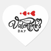 Sticker Cœur Joyeuse Saint-Valentin calligraphie Cœurs Rouges F (Devant)