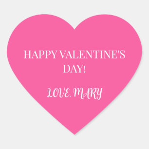 Sticker Cœur Joyeuse Saint-Valentin de la part de Name Rose