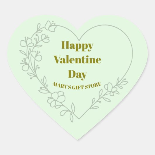 Sticker Cœur Joyeuse Saint-Valentin Nom de l'entreprise Classi (Devant)