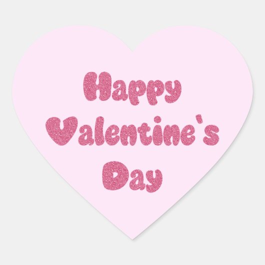 Sticker Cœur Joyeuse Saint-Valentin Paillettes (Devant)