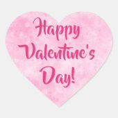 Sticker Cœur Joyeuse Saint-Valentin rose (Devant)