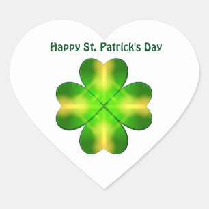Sticker Cœur Joyeuse St Patrick's Day, personnalisée